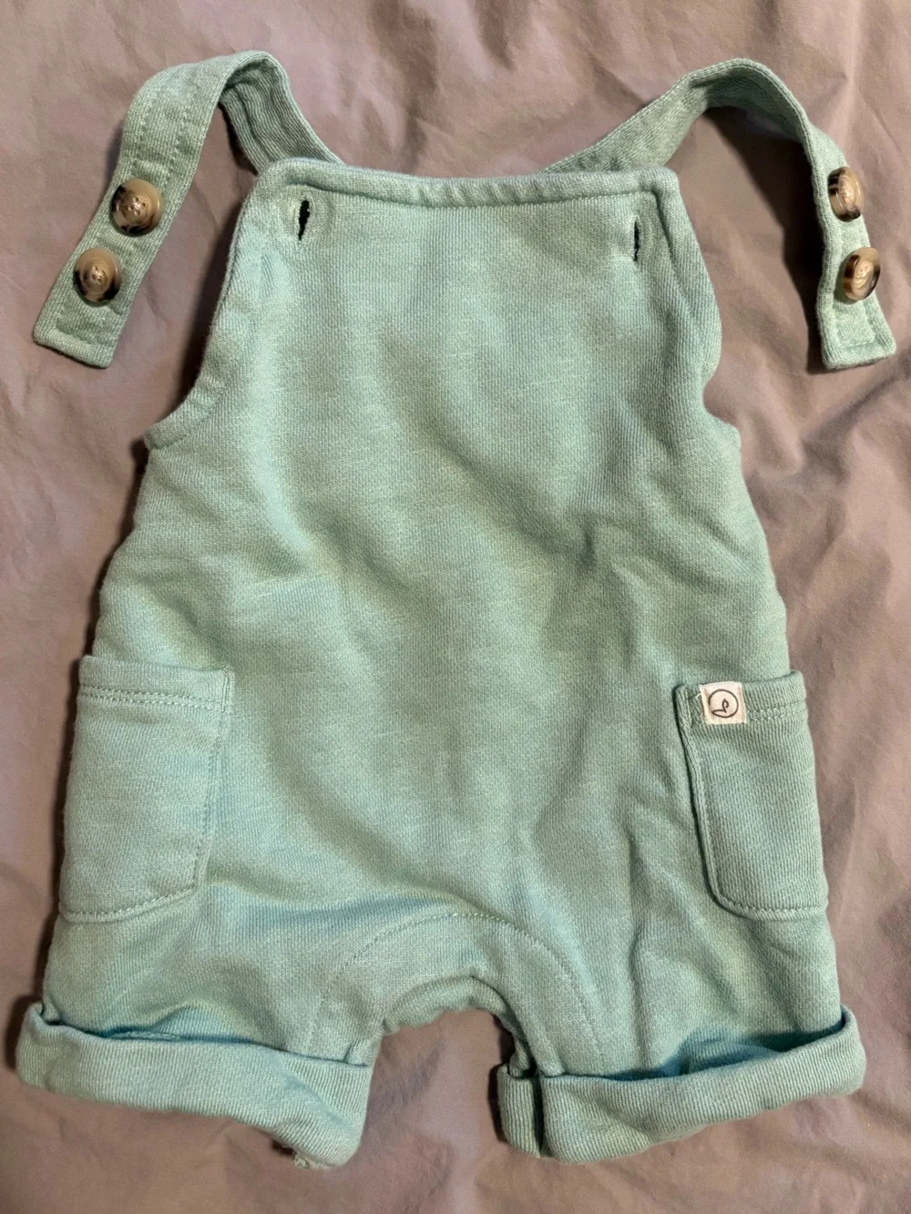Little Planet 6M Organic Cotton Shortall Set in Green Overalls with Zoo Animals